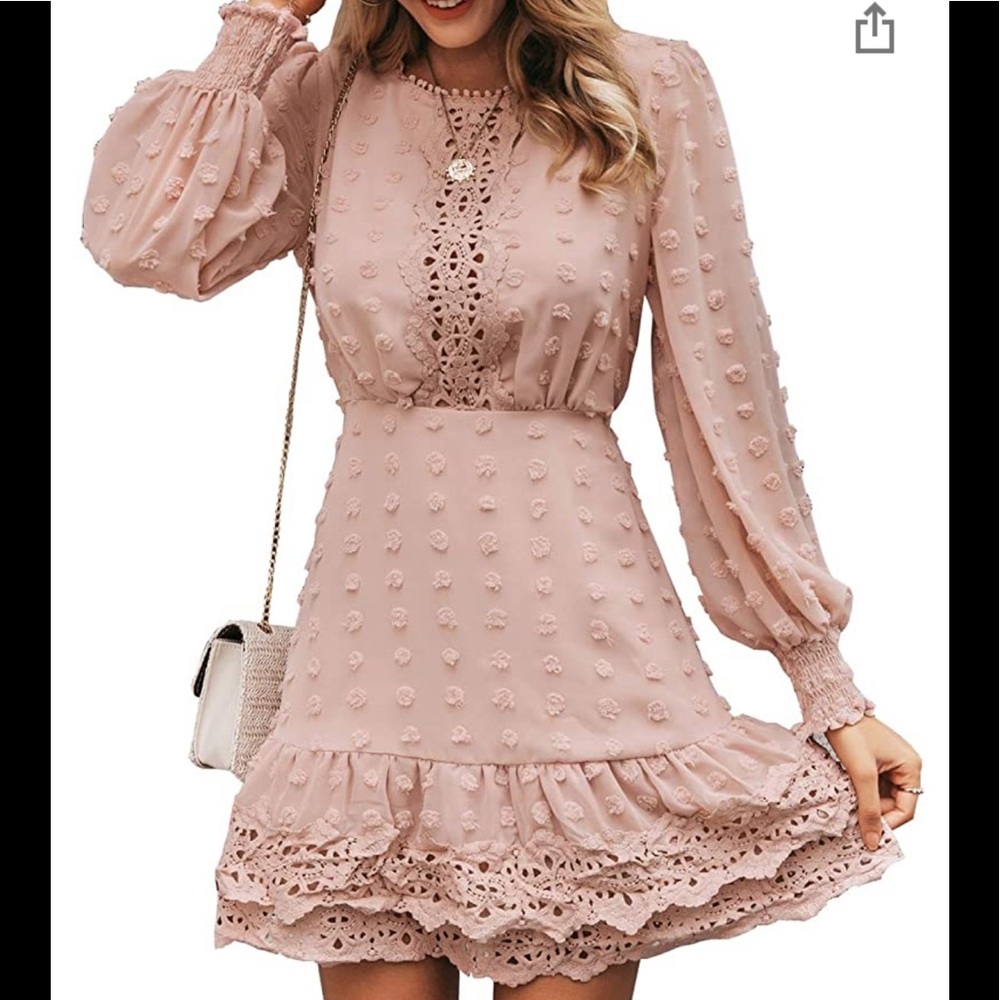 Lace Chiffon Mini Dress